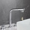 Designer Elegant Modern Sink Mixer Tap with Pull Down Sprayer for Three Hole Basin