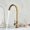 Retro Style Single Handle Golden Electroplated Brass Kitchen Faucet