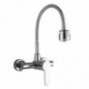 Designer Elegant Wall Mounted Brass Rotatable Modern Chrome Tall High Arc Kitchen Tap